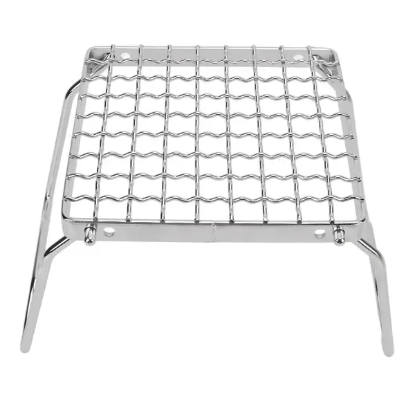 1 Piece Foldable Campfire Grill Stand, Stainless Steel Adjustable Mini Stove Rack for Camping, Picnics and BBQs, Silver, 16 × 16 cm — image 4