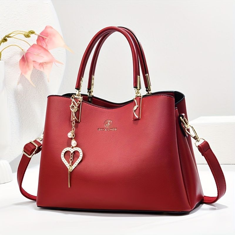 Single-Shoulder Handbag Cross-Body Handbag Pink Handbag Stylish Handbag Travel - Red - Size 27-13-19 โ image 6