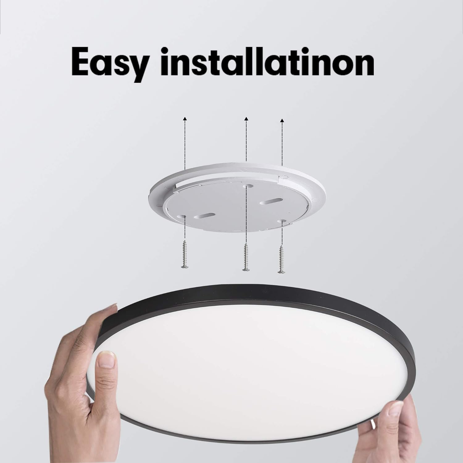 LED Ceiling Light Fixture, Natural Light, 24W 4500K,Black โ image 5