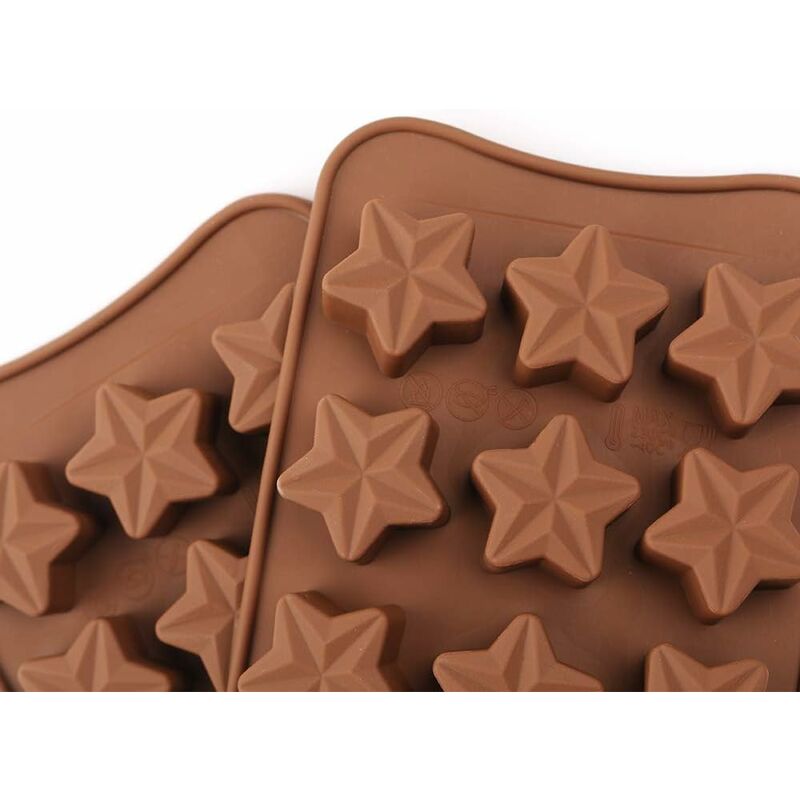 15 Cavity Star Shape Chocolate Mold, Non-Stick Food Grade Silicone Mold Set For Candy Jelly, Ice Cube โ image 4