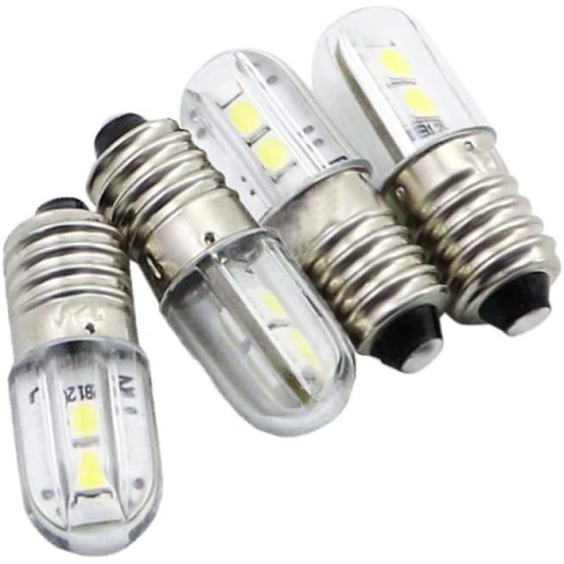 Pack of 10,E10 Led Bulb 120vac Or dc Super Bright 100lumens Indicator Light for Entertainment-Holiday Light Bulbs Warm White Color — image 4