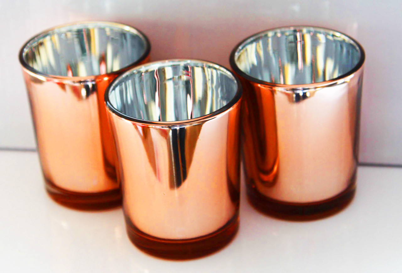 40 Pack Copper Votive Tealight Candle Holders Valentines Day Mercury Wedding Decor Glass Candlestick Party Decorations Bridal Baby Shower Event โ image 5