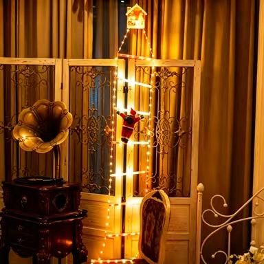 1.8M 8-Step USB Remote Control Christmas Climbing Ladder Light, IP65 Waterproof with 8 Modes, Dynamic Climbing Santa, Indoor & Outdoor Holiday โ image 6