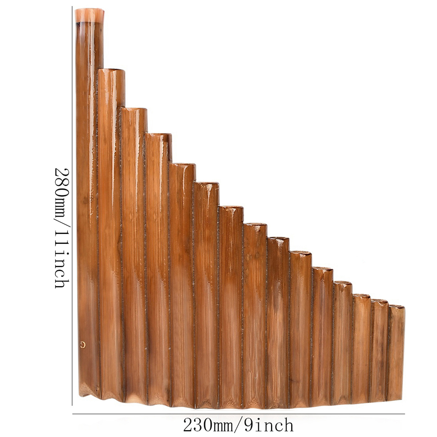Pan Flute 15 pipes Natural bamboo Wind instrument Pan Flute G-tone Pan Flute Handmade Woodwind instrument — image 5