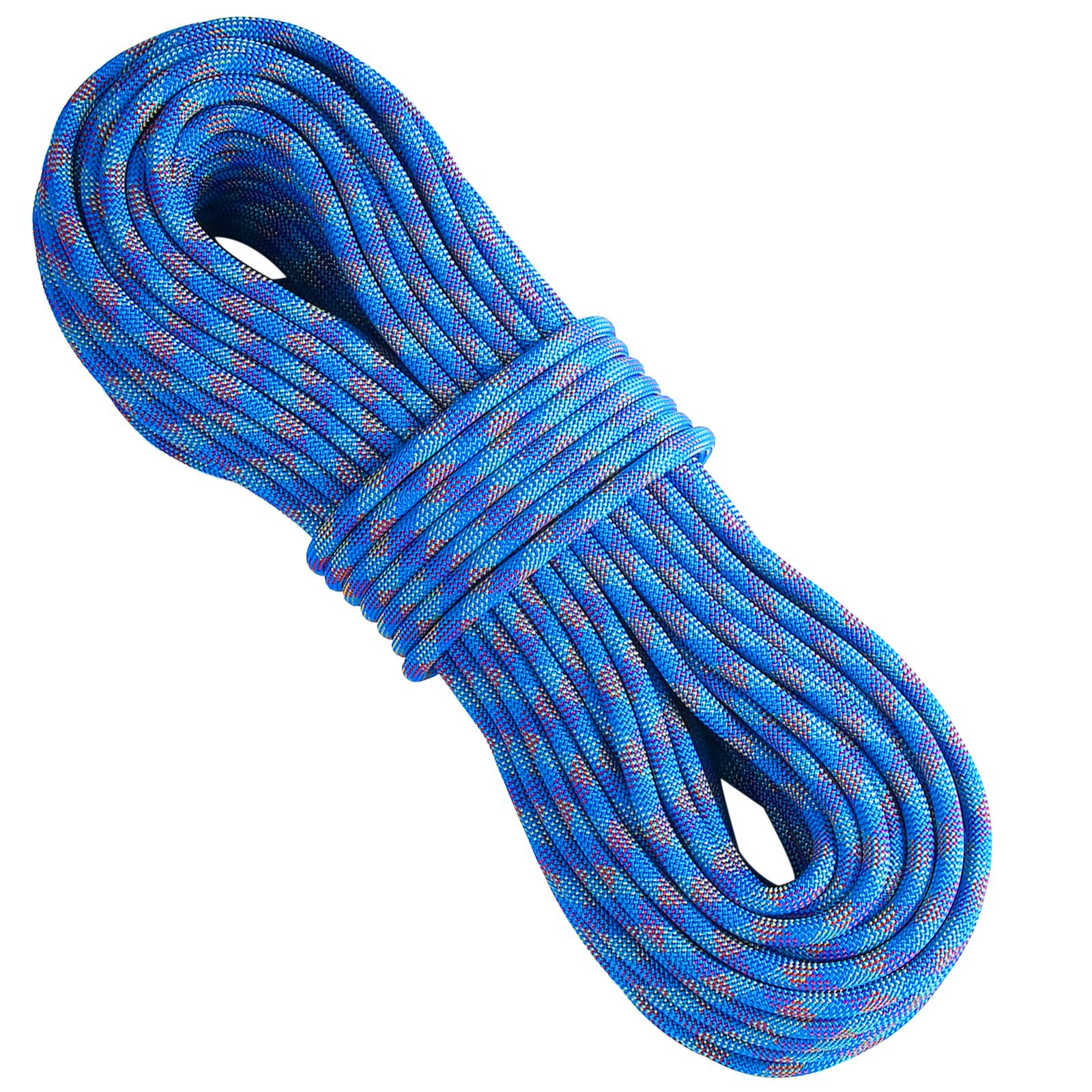 10.2mm Dynamic Climbing Rope, 60M(197ft) Outdoor Rock Climbing Rope 25KN Breaking Tension, Stretchable Fiber Rope with Steel Snap Hooks for Escape, Rappelling