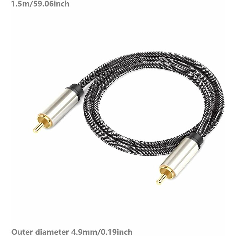 Digital Coaxial Audio Cable, Hifi 5.1 Spdif Rca To Rca Male To Male, For Digital Audio And Composite Video Cables — image 2