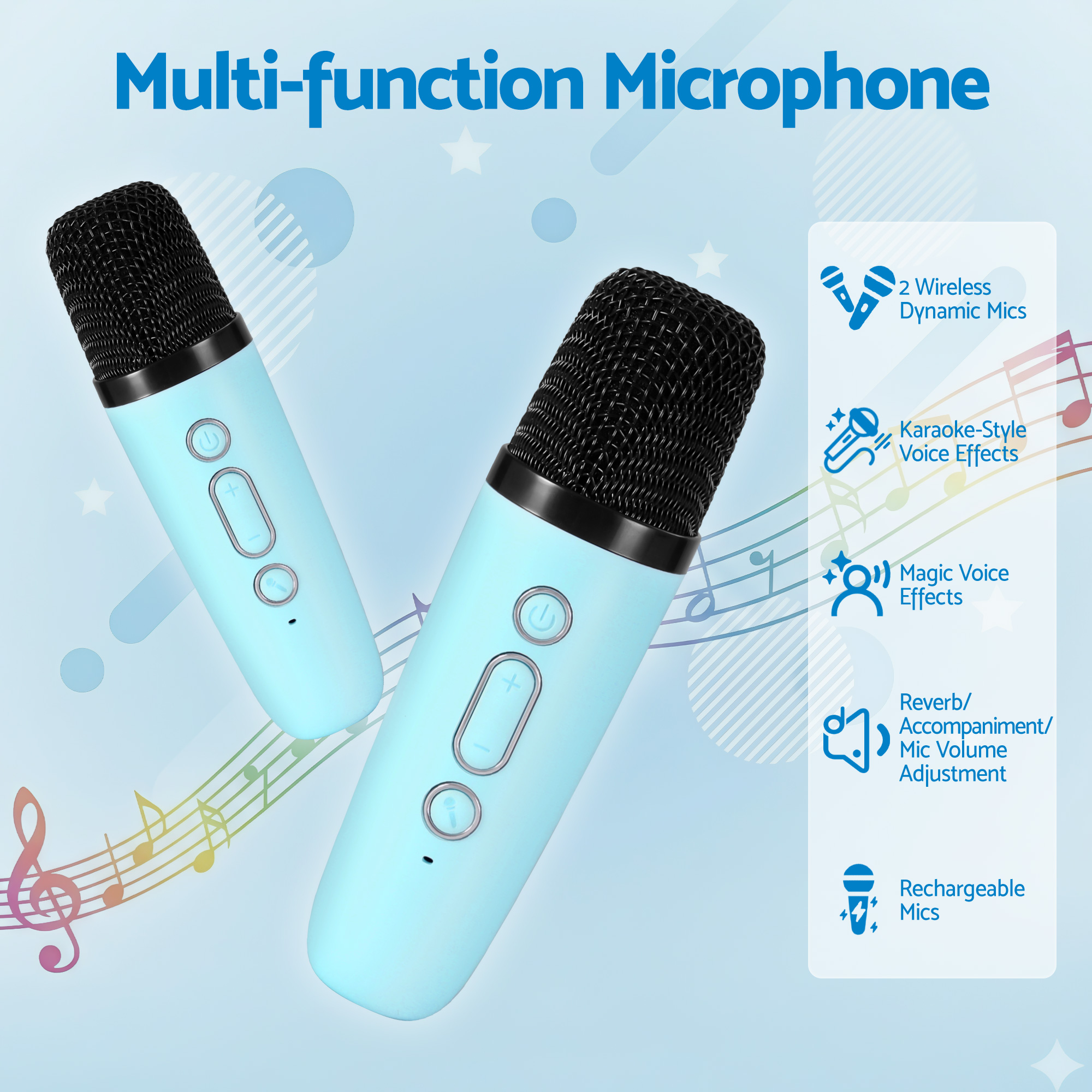 Alpha Mini Portable Karaoke Machine for Adults Kids with 2 Wireless Microphones โ image 5