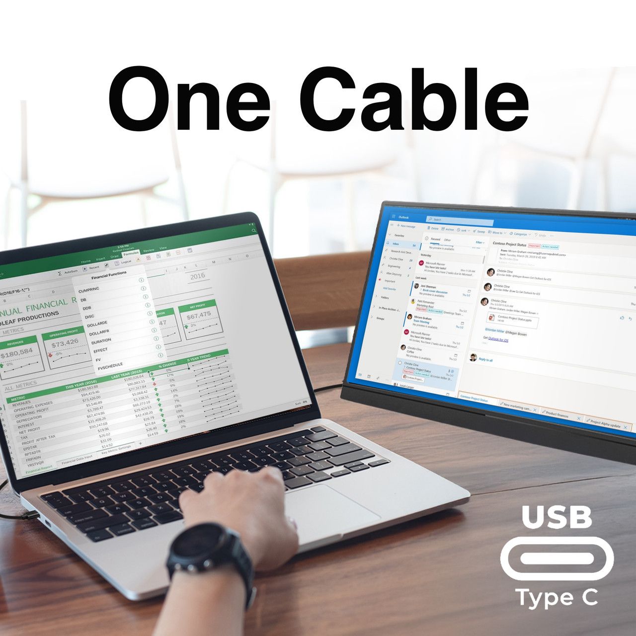 Laser 15.6 Inch Portable Monitor with USB-C and HDMI — image 3