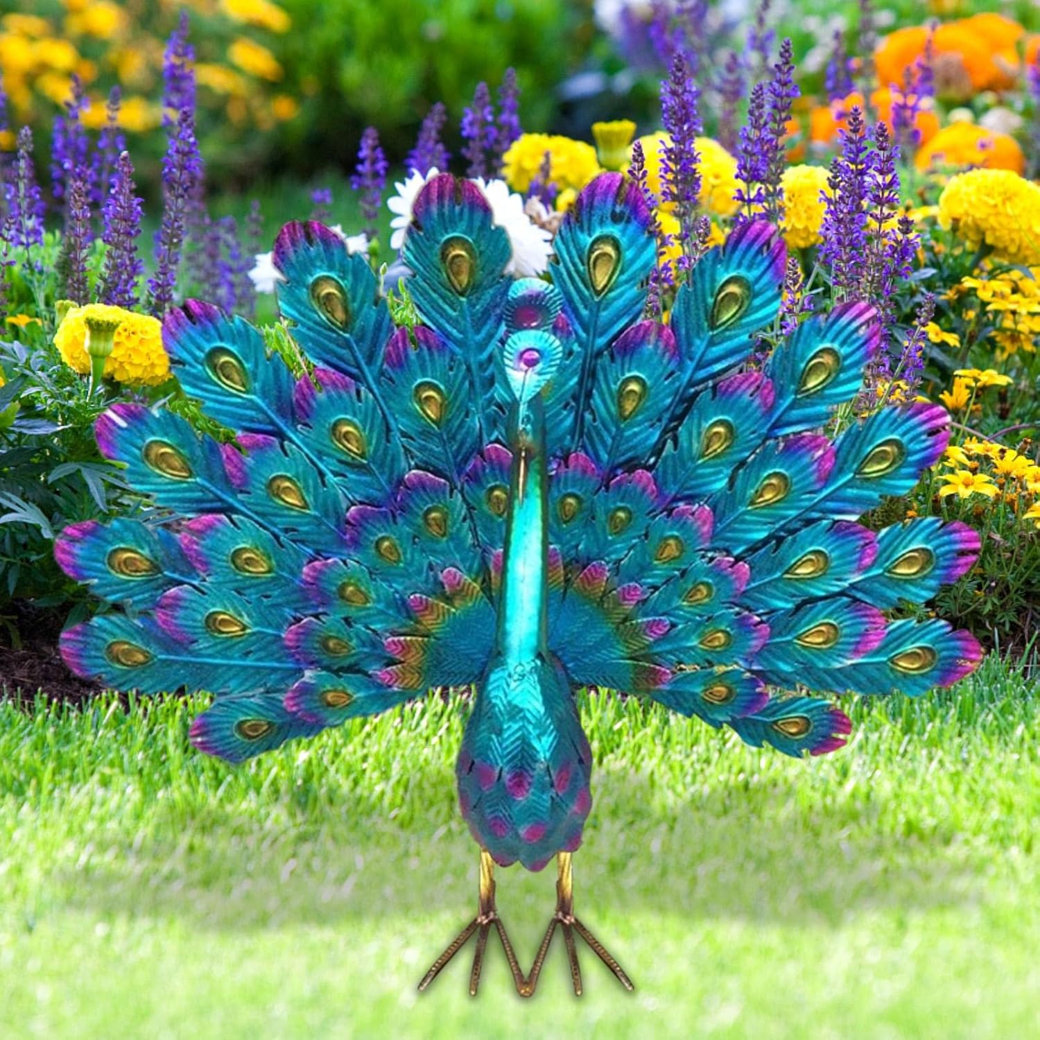 Metal Peacock Garden Decoration Weatherproof Outdoor Figurine — image 5
