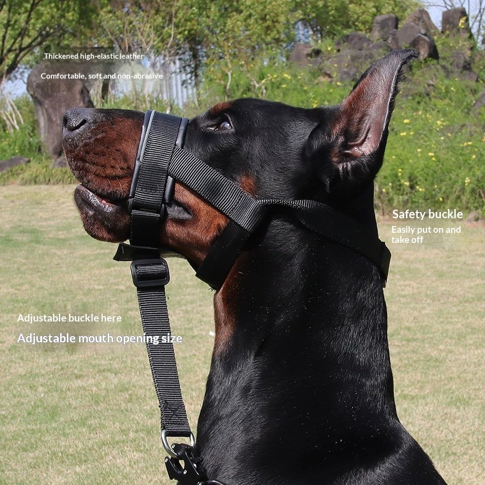 Adjustable Dog Harness, for Training and Daily Walks Small Dog Muzzle Dog Head Collar Halter M Black — image 4