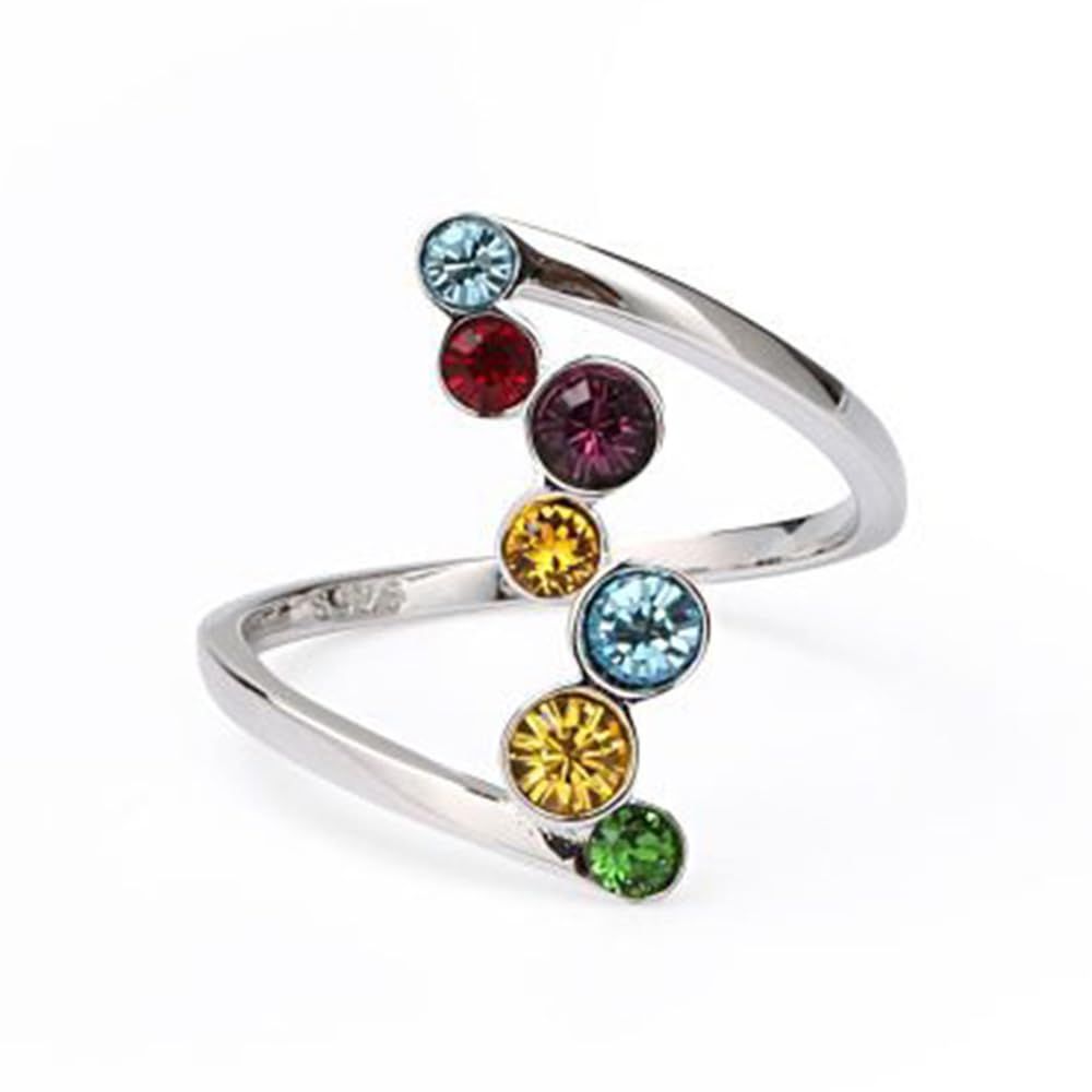 Colorful Wedding Engagement Rings for Women Girls Cubic Zirconia Anniversary Promise Band Finger Rings Comfort Size 7