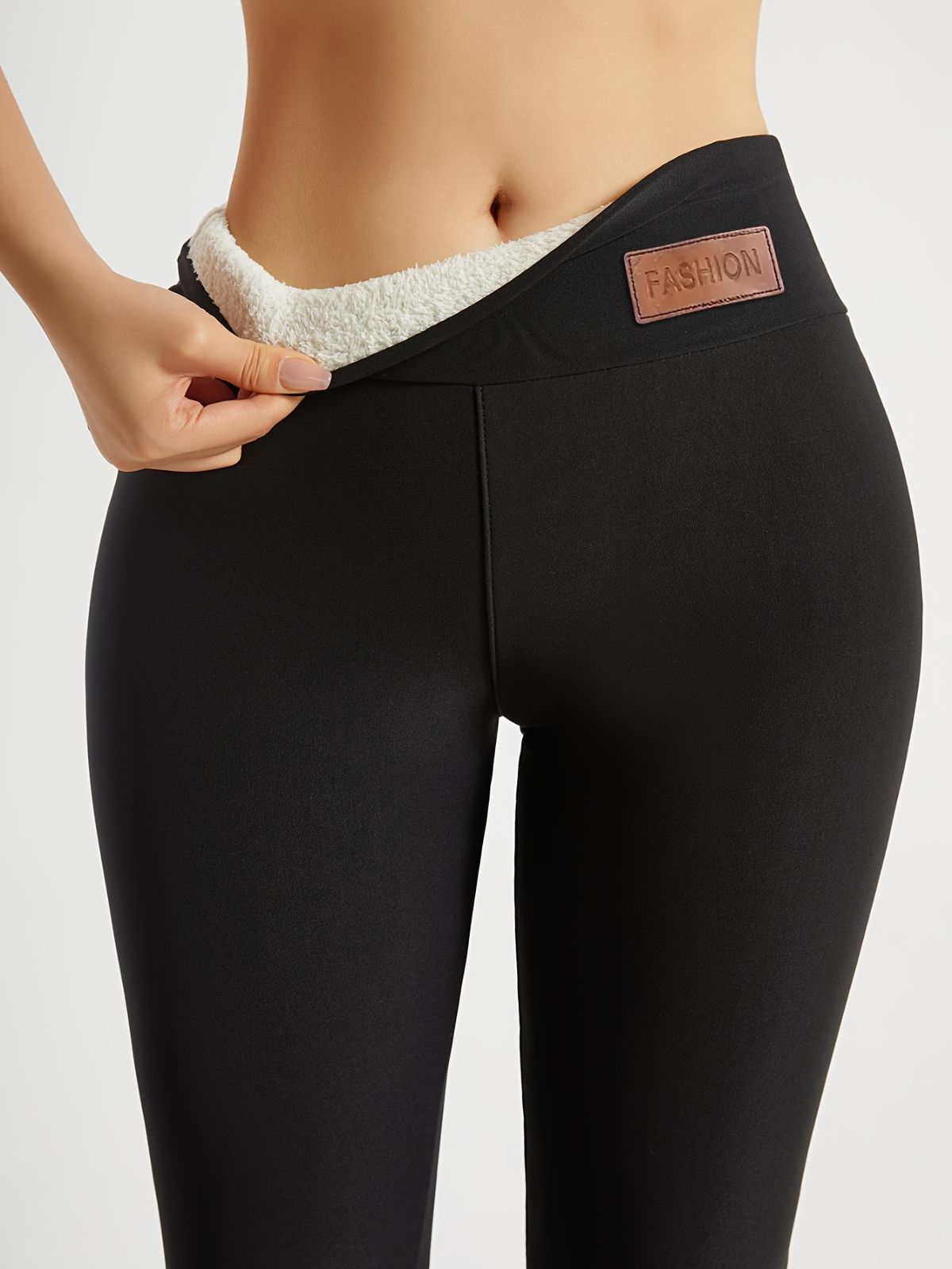 Solid Color Thickened Casual Sports Leggings - Blue - Size 8(AU8/EU36) — image 6