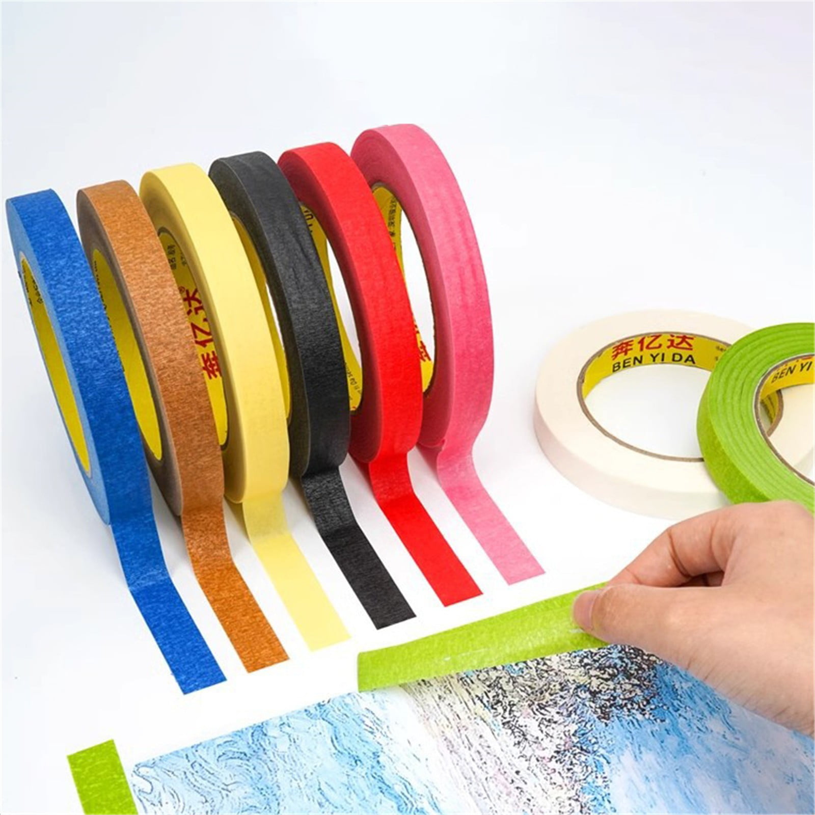 9Pc Colored Masking Tape Roll Multicolor Colorful Craft Tape– Great for Arts & Crafts kī-ds Labeling and Color Coding Back to Schǒ-ǒl, 9 Rolls of Colored Tape — image 6