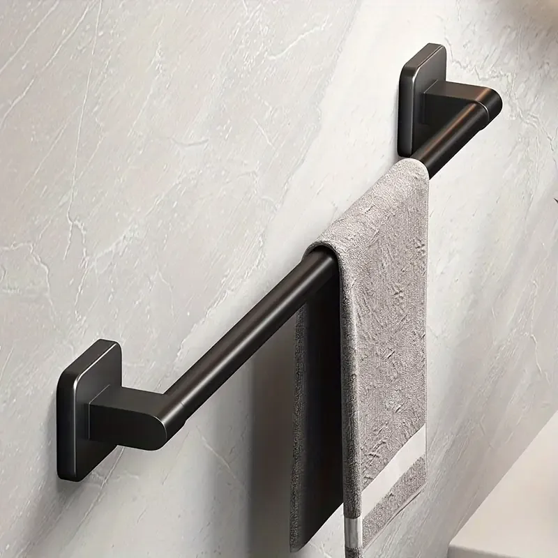 50cm space aluminum gunmetal gray towel bar, easy drill-free installation, anti-corrosion and rust-proof, bathroom towel storage, practical and stylish โ image 6