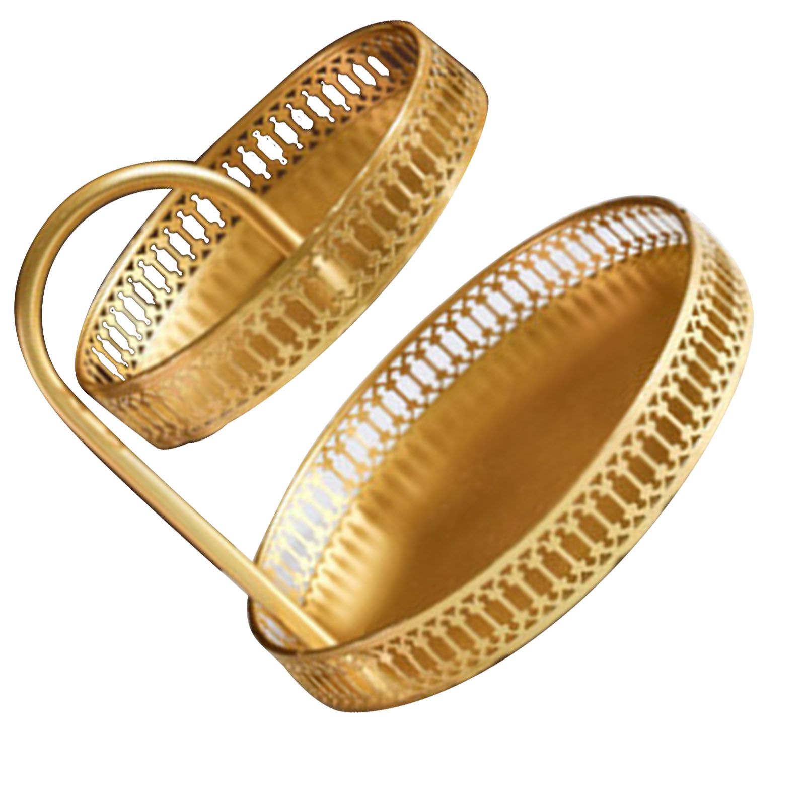 Double Layer Pastry Tray Decorative Copper Gold Biscuits Dessert Display Plate for Wedding Vertical Grain โ image 4