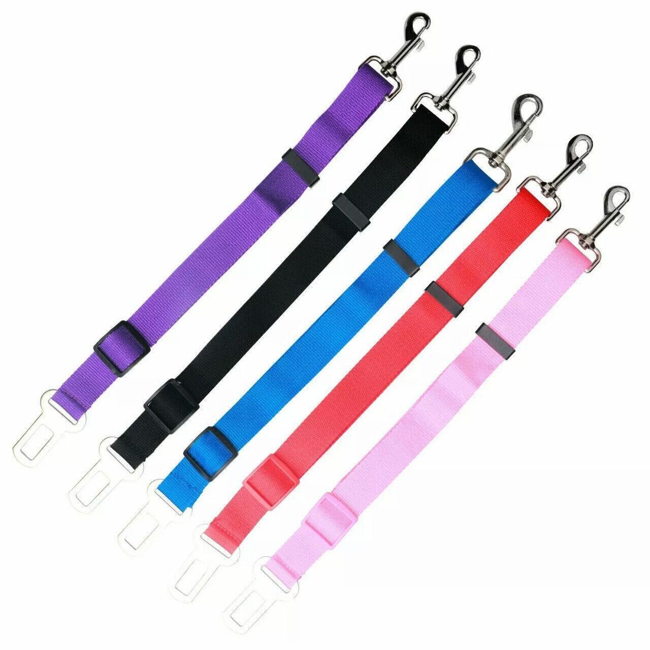 Adjustable Pet Harness Lead for Car Travel with Clip Attachment Nylon Restraint Strap - Red โ image 4