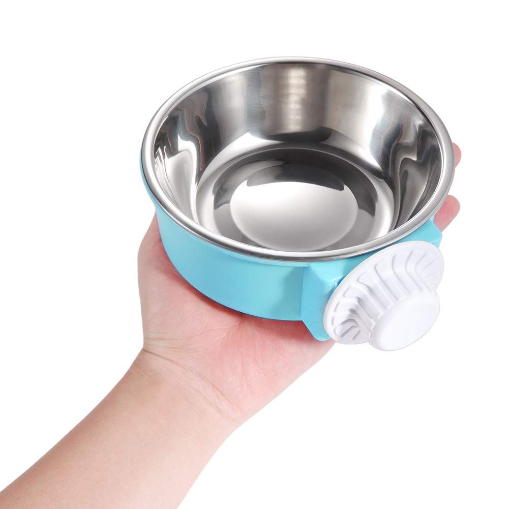 Crate Dog Bowl Stainless Steel Removable Food Bowl Feeder Pet Drink Water Dish Hanging on Cages for Puppy Cat Parrot Bird — image 4