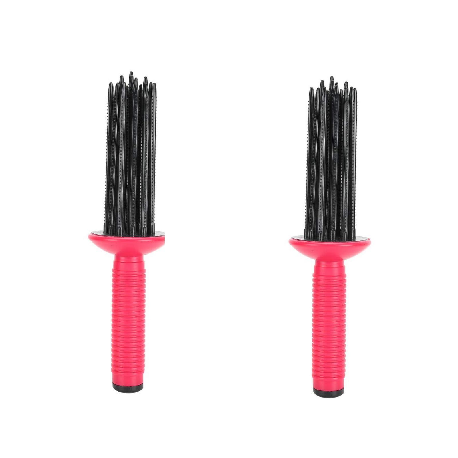 2pc Hair Fluffy Curling Roll Comb, Anti Slip Curling Wand, Comb Teeth Curling Roll Comb for Curly Hair with Comfortable Grip