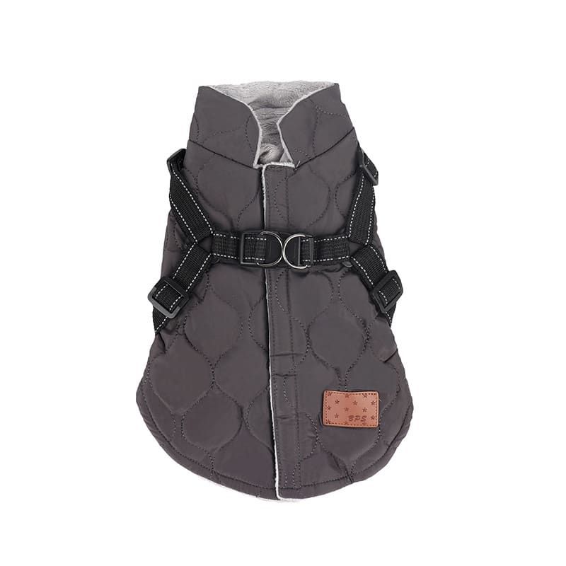Premium Winter Dog Coat with Built-in Harness, Water-Resistant Puffer Vest for Small & Medium Breeds, Reflective Safety Straps, and Fleece Lining for Warmth
