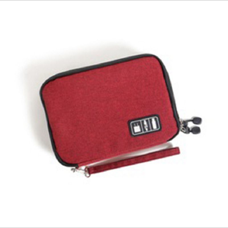 HD-WISS Travel Digital Storage Bag 600D Oxford Large wine red flower