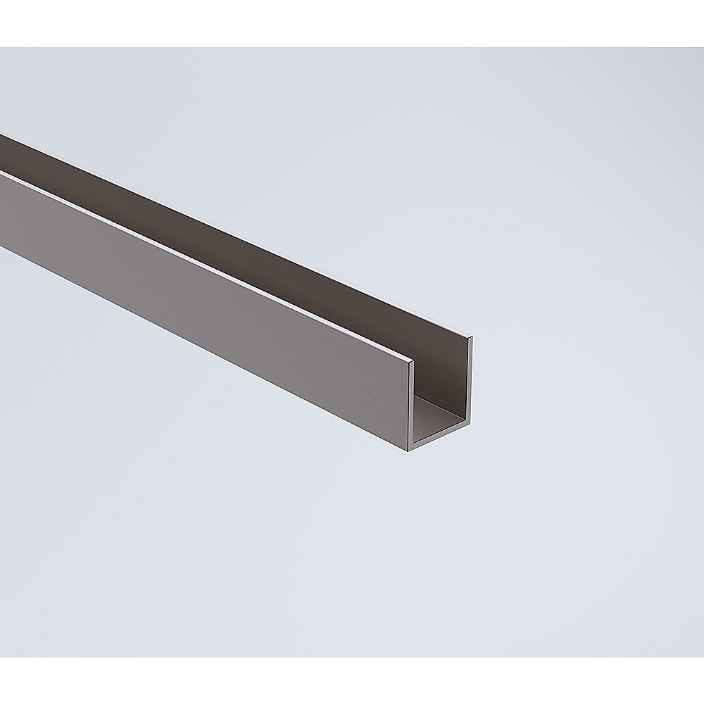 100cm Frameless Glass Bath Screen – Wall Channel with Stainless Steel Hinges in Gunmetal Finish — image 4
