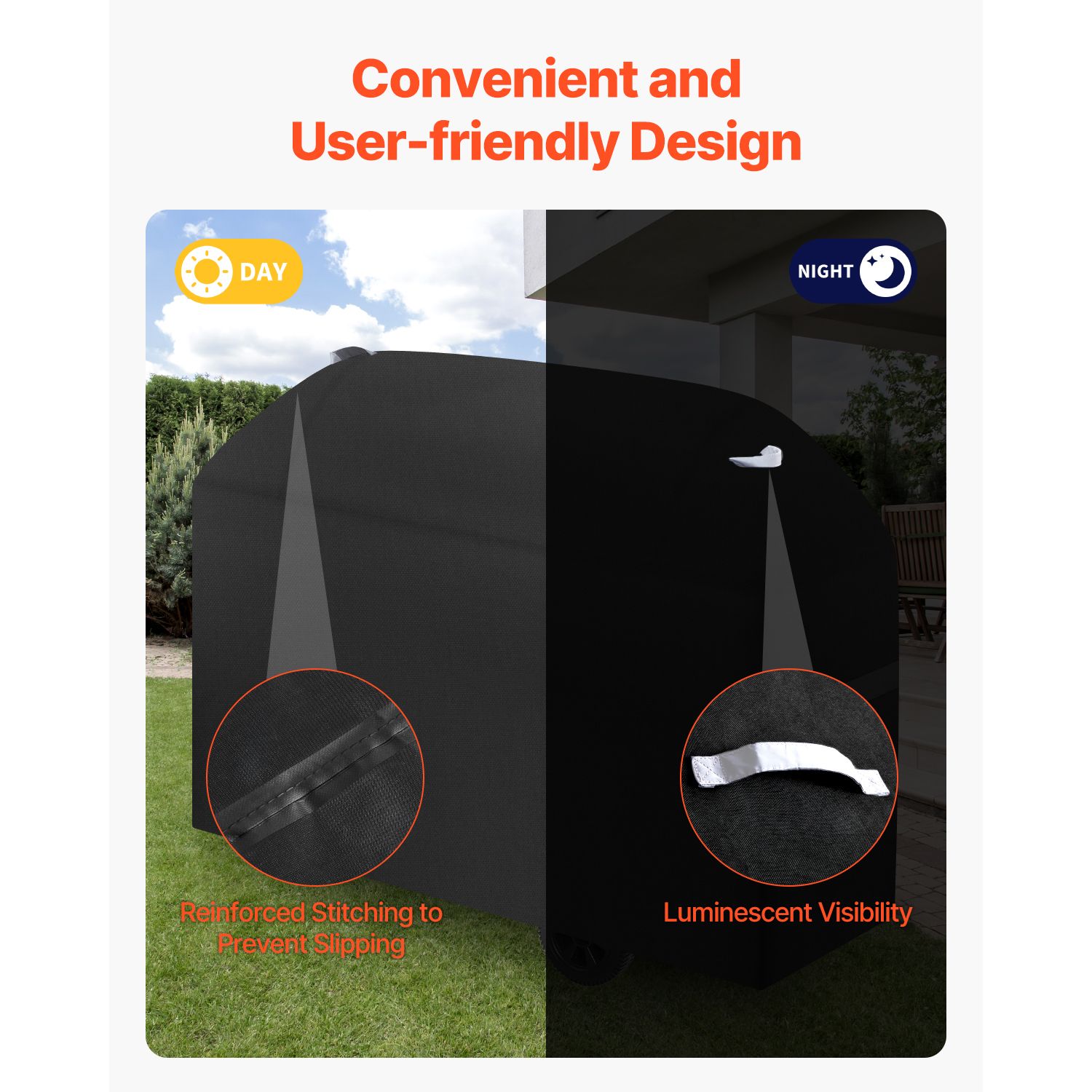 Grill Cover, 63 inch BBQ Covers for Outdoor Grills, Waterproof, Fade Resistant, Weather Resistant Heavy Duty 600D Polyester, Easy On/Off, with Hook-and-Loop — image 5