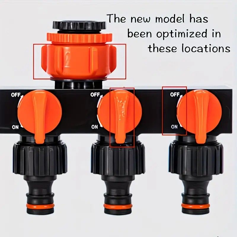 4-Way Independent Valve Garden Hose Splitter: Leak-Proof Faucet Connector, All-in-One for Watering, Car Washing and Sprinkler Systems, Essential Outdoor Tool โ image 2