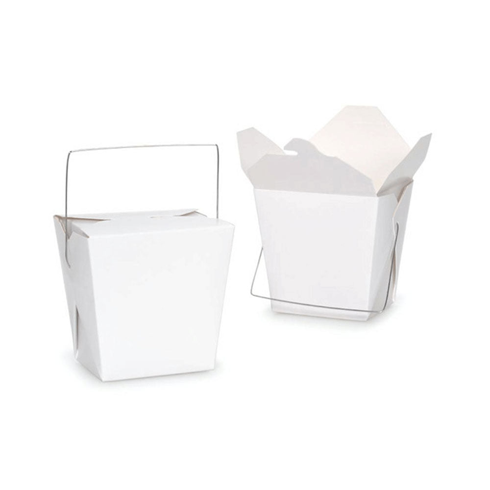Bulk Packs 20 x 780ML/26oz White Noodle Box With Metal Handle