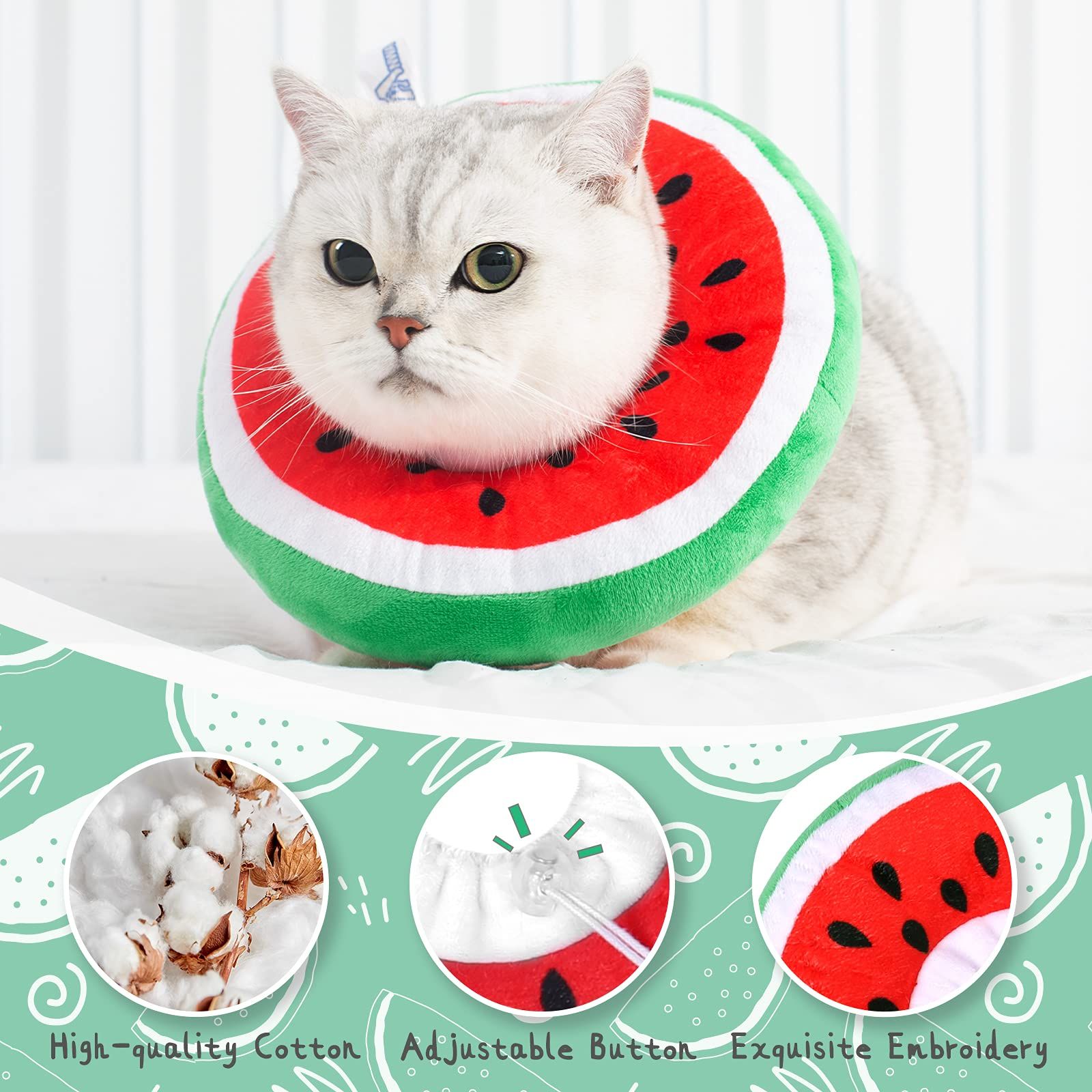 2 Pieces Adjustable Cat Cone Collar Soft Cat Recovery Collar Cute Cat Elizabethan Collars Pet Neck Cone for Kitten and Small Dogs — image 4