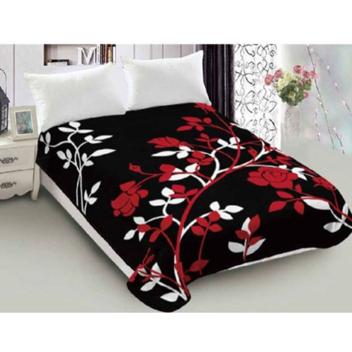 Lylac Homewares 800GSM Luxury Reversible Mink Blanket Flore Queen