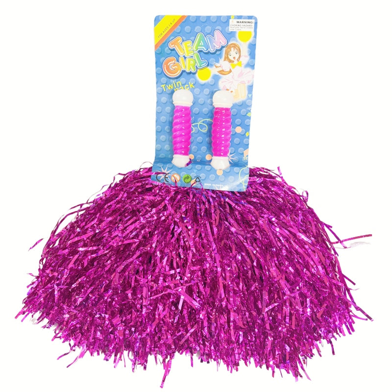 4 Sets/8pcs Metallic Team Girls' Cheerleading Dance Party Dress Pom Poms Pompoms - Gold โ image 5