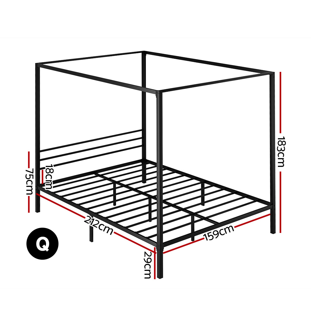 Artiss Bed Frame Queen Size Metal Bed Frame POCHY โ image 2