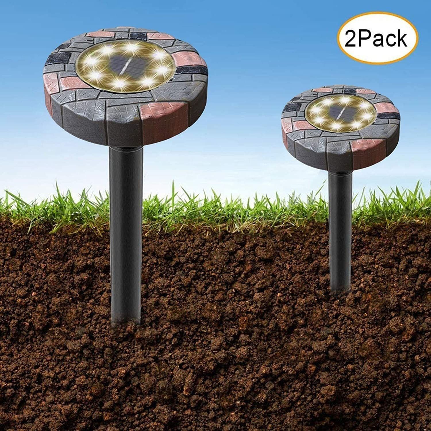 2pcs String Lights, Outdoor String Solar Powered Fairy Lights Waterproof Garden Decorative Lights, Garden ( White Light) — image 3