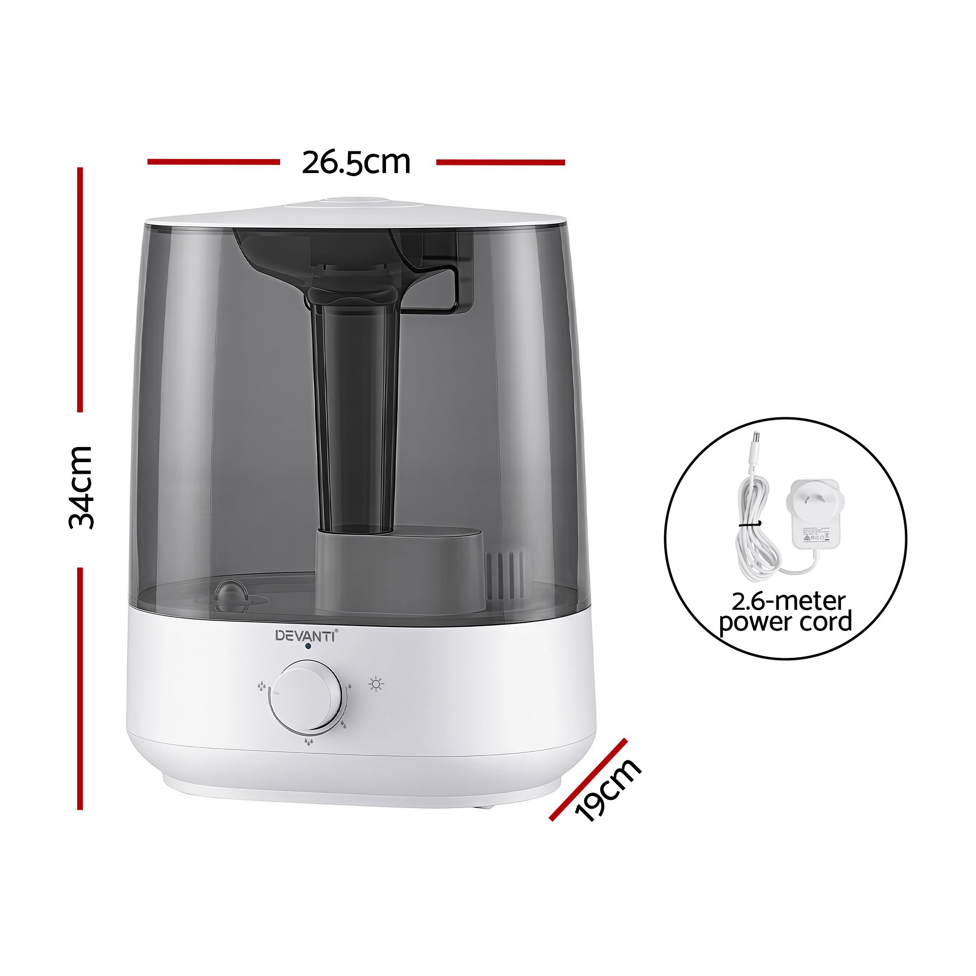 Devanti Ultrasonic Humidifier Aroma Diffuser Top Fill Quiet Bedroom 6L โ image 2