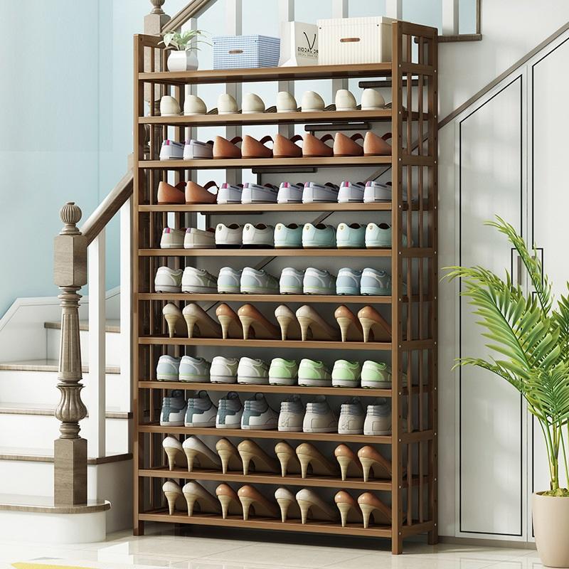 10 Tier Tower Bamboo Wooden Shoe Rack Corner Shelf Stand Storage Organizer โ image 4