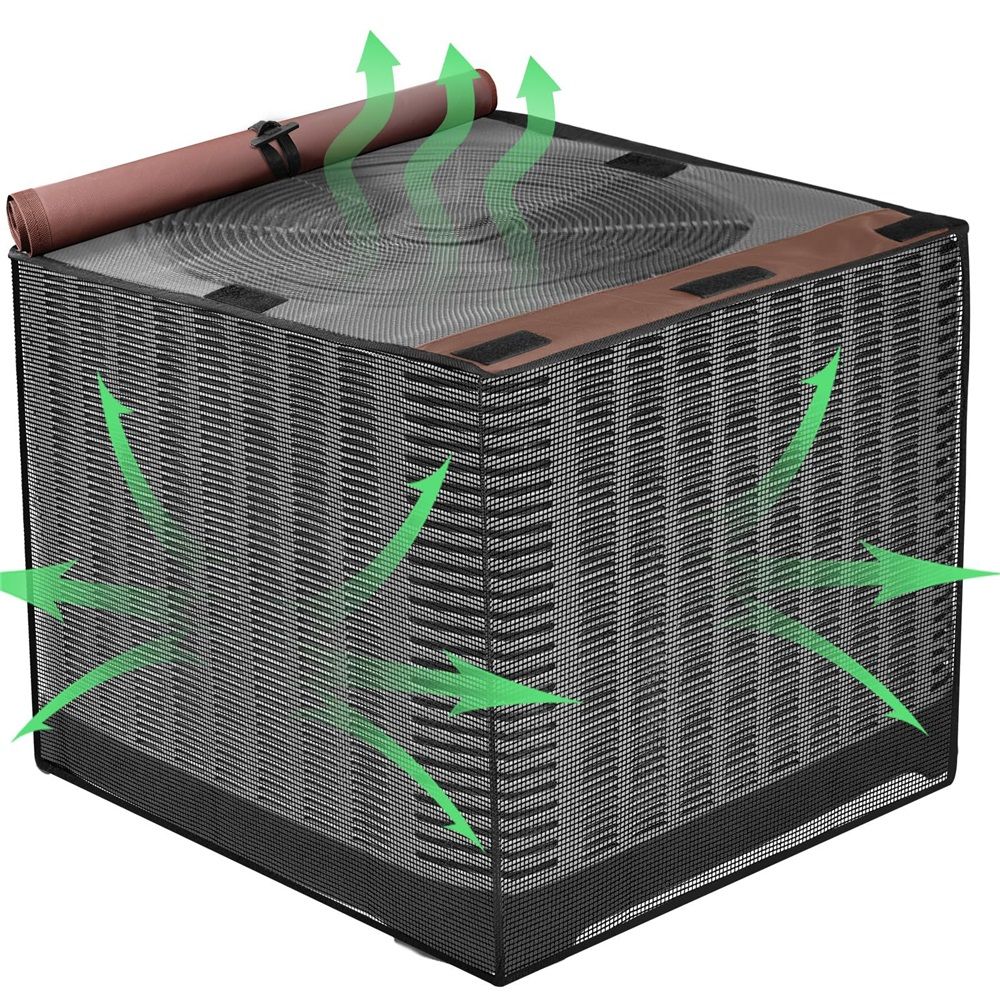 2 in 1 Air Conditioner Covers for Outside, Breathable Full Mesh With Waterproof Top Air Conditioner Cover for All Seasons, AC Unit Cover Protect from