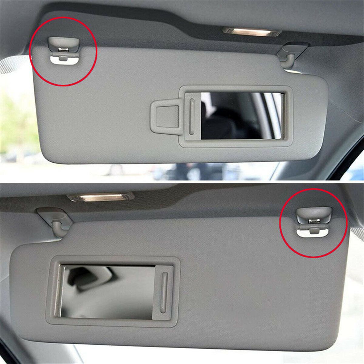 High Performance 2x Sun Visor Clip Hook Mount Holder compatible with Audi A1 A3 A4 A5 Q3 Q5 B6 B7 B8, Made of Plastic โ image 3