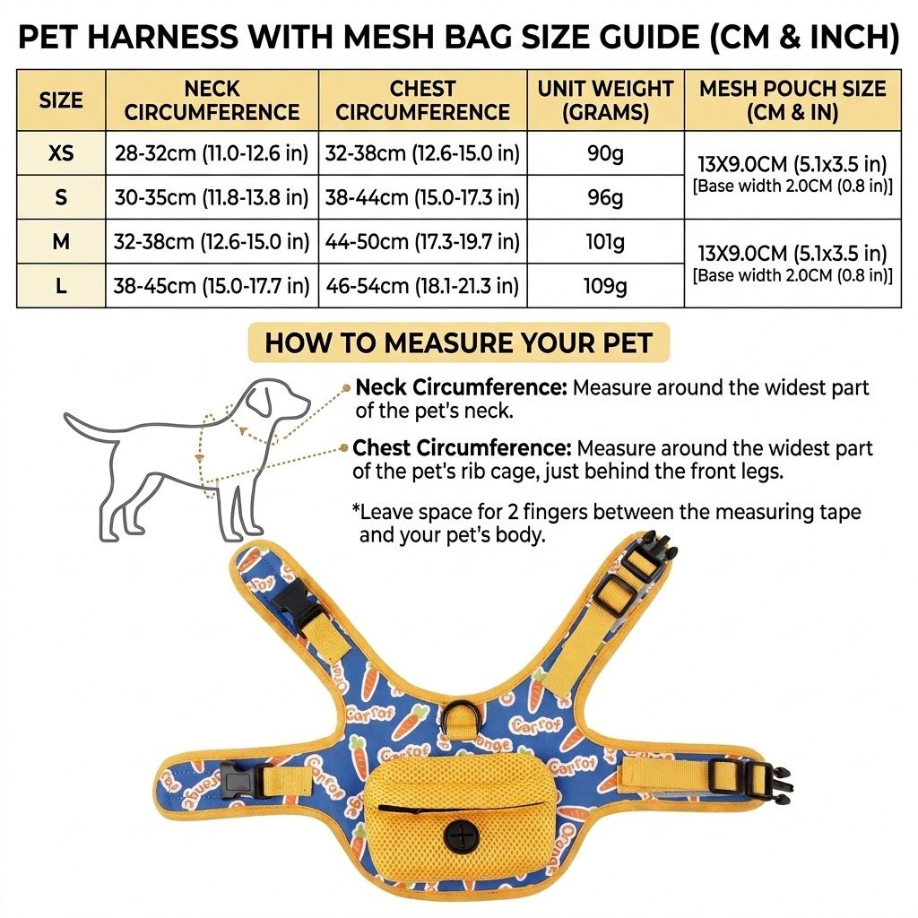 Adventure-Ready Pet Vest Harness with Matching Poop Bag Carrier – Breathable, Adjustable, and Perfect for Daily Walks, Travel, and Outdoor Fun with Your Furry — image 2