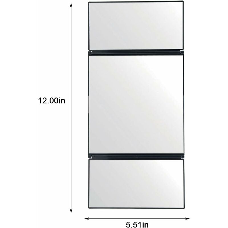 Car Vanity Mirror Universal Sun Visor Mirror Tri-Fold Design Folding Vanity Mirror Cosmetic Makeup Mirror Auto Supplies — image 2