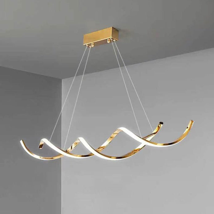 150cm Modern Minimalist Titanium Gold Pendant Light Adjustable LED Chandelier โ image 2
