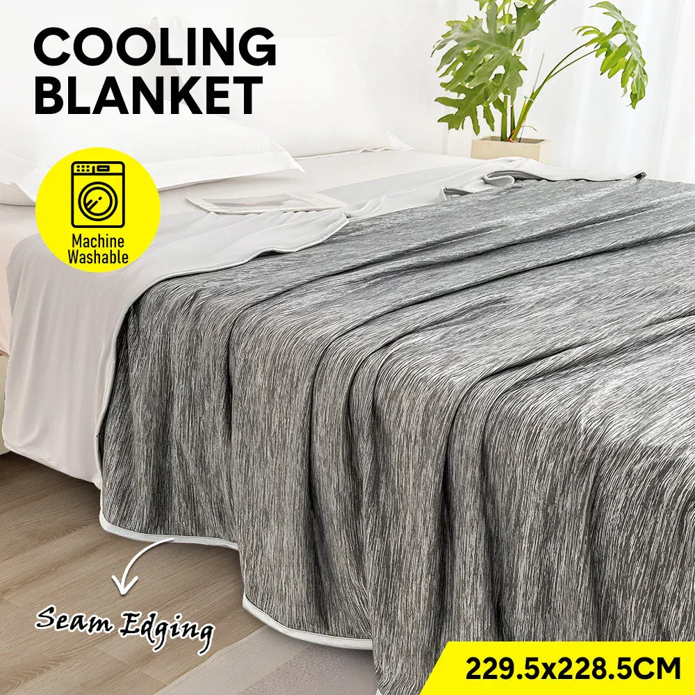 Summer Cooling Blanket90"x90" Lightweight Breathable Ice Cooling Throw Soft Cold Blankets for Bed Sofa or Couch Keeps Hot Sleepers Cool Large 229x228cm Grey โ image 2