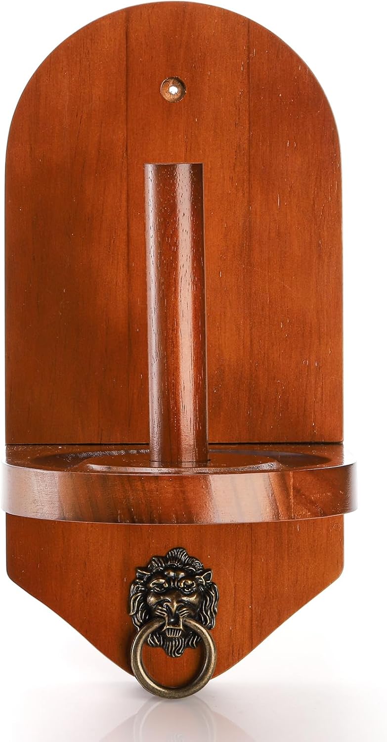 Wall Mounted Cone Chalk Holder, Solid Wood Pool Hand Billiards Table Holder with Beveled Edge and Hardware, Accessories — image 5