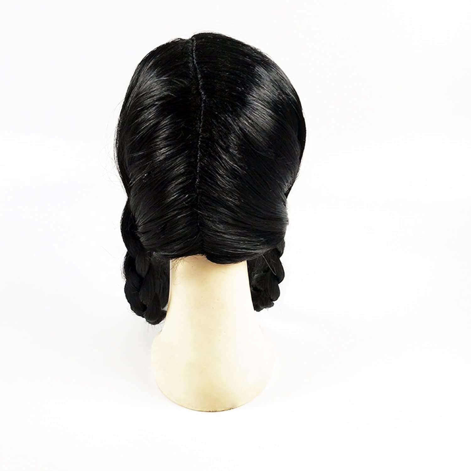 Black Braided Costume Wig Gothic Hair Wednesday Wigs for Halloween Cosplay Theme Party movie theme cosplay party — image 3