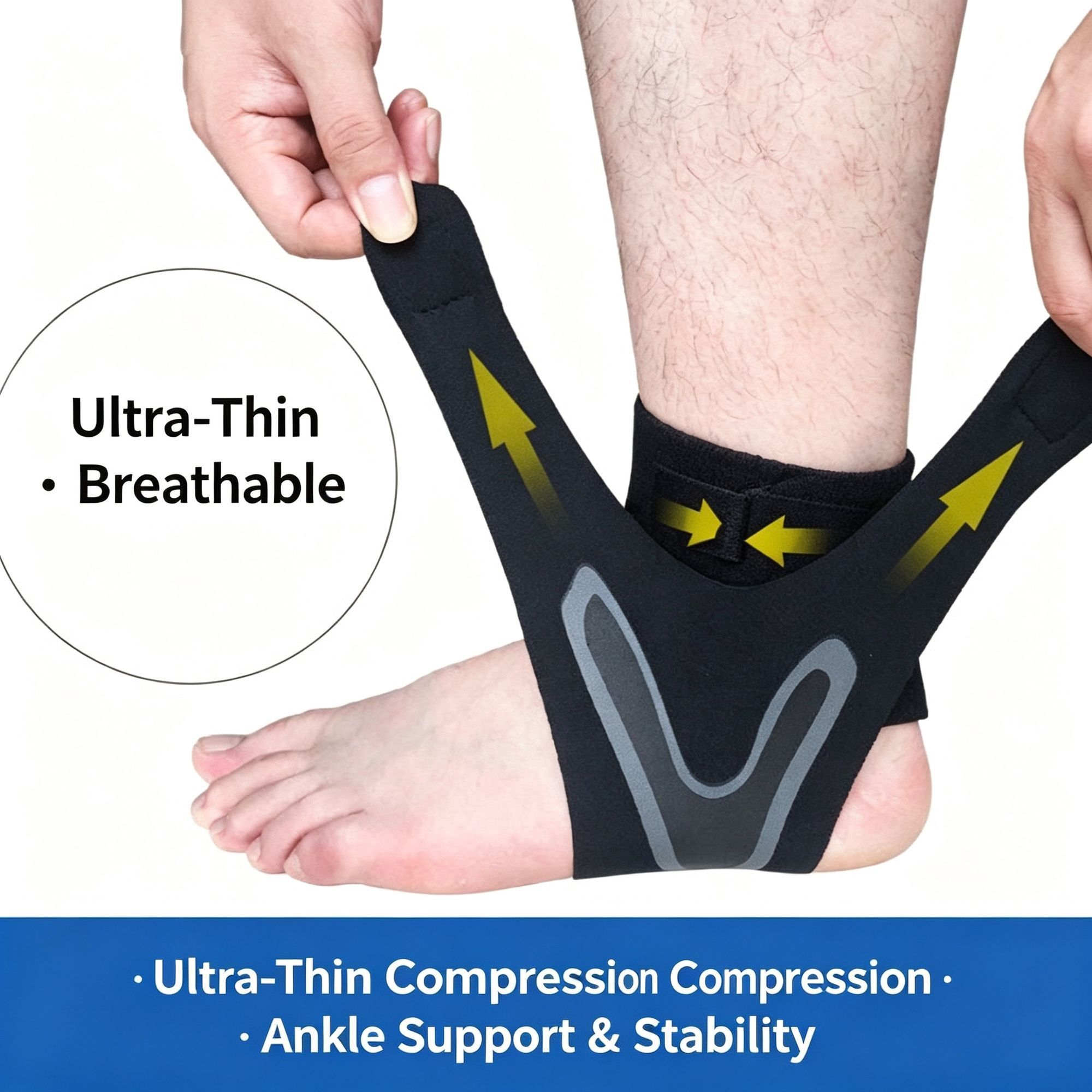 Premium Ankle Support Brace Pair (Left + Right) Size S (AU 2-4) | Christmas Dual Foot Basic Gift | Anti-Sprain Ankle Wrap for Basketball Football Outdoor — image 2