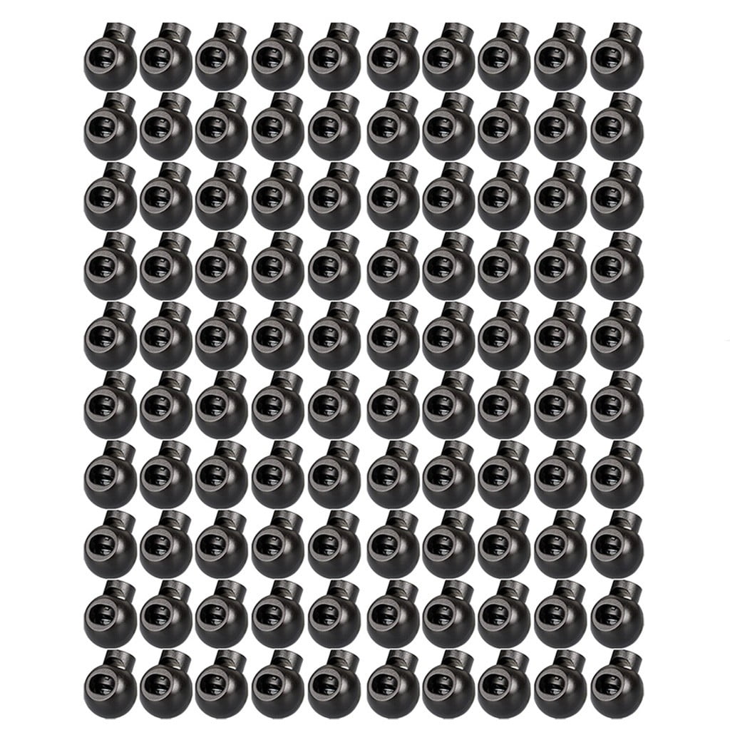 100 Pieces Spring Buckle, Clip Luggage Locks End Stopper Cord Round Lanyard Sliding Rope Shape Arts Crafts and Sewing, Spring Buckle, Black
