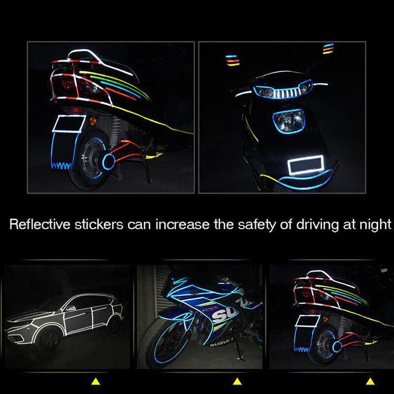 8m Reflective Tape for Bikes Cars Motorcycles Waterproof High Visibility Strip - Green — image 4