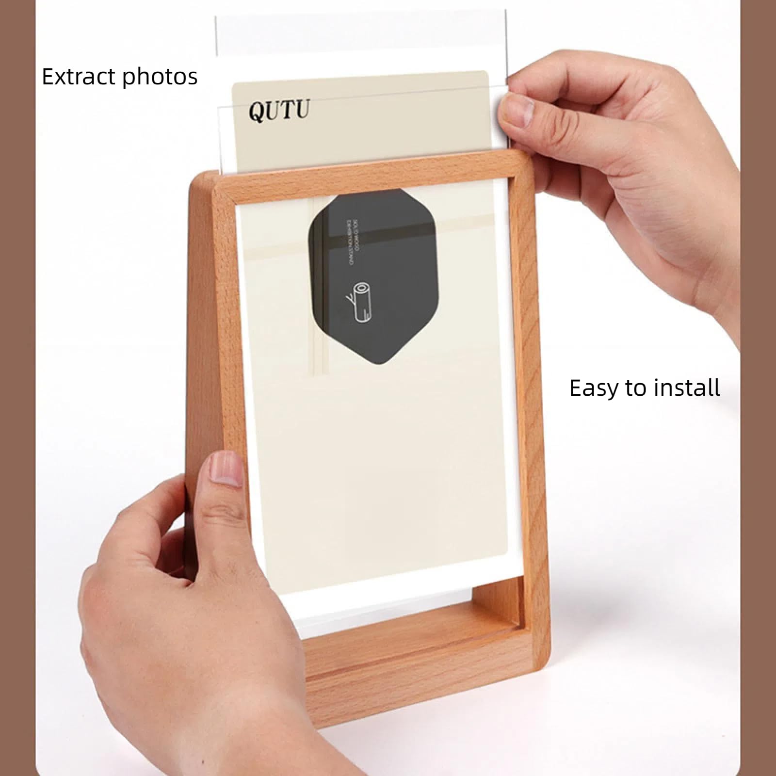 Photo frame - 3D photo frame - Wooden photo frame - Bedroom decoration - Living room decoration - Christmas decoration for indoors - Wooden - Transparent - 2 — image 6