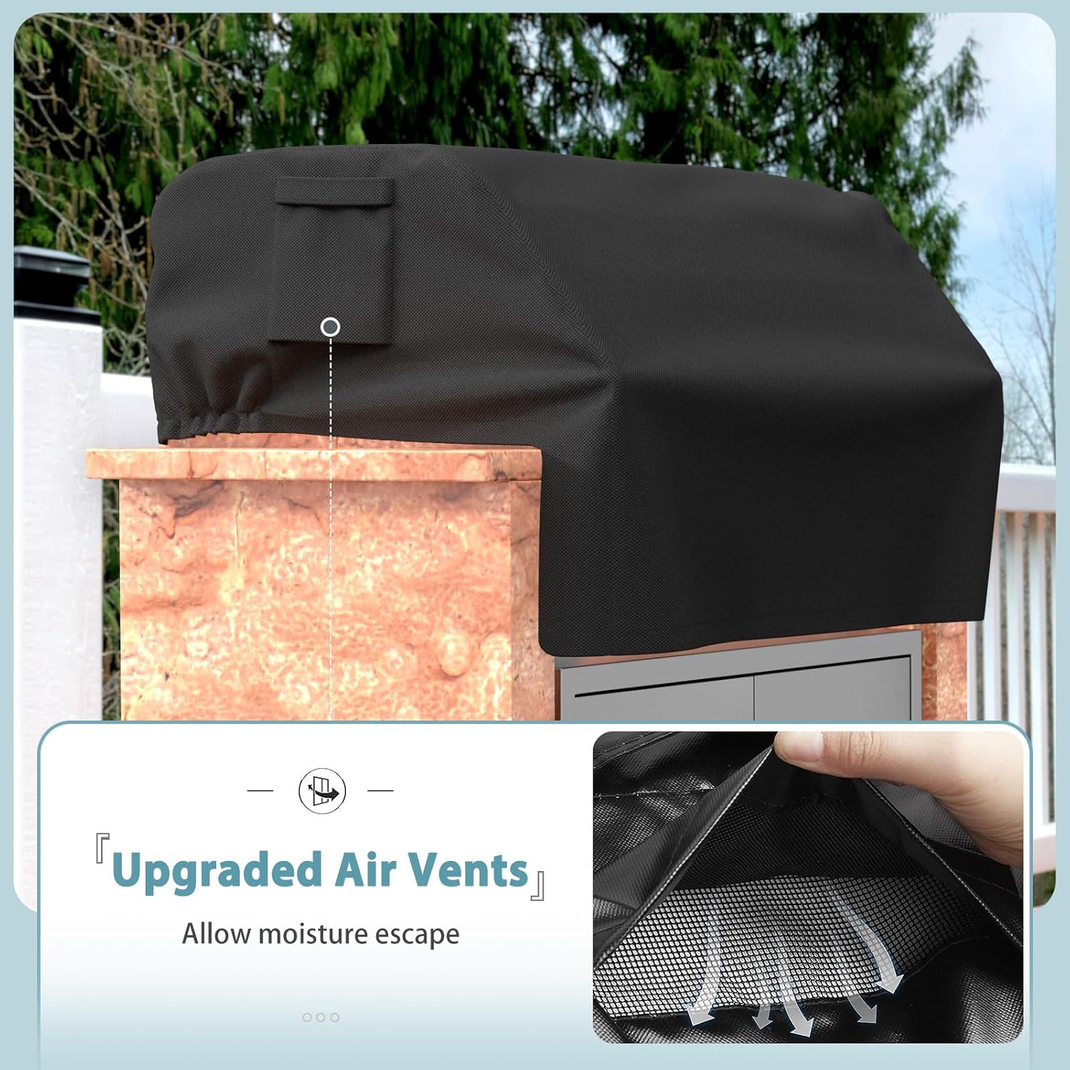 38'' Built-in Grill Cover for Coyote, DCS, Jenn-Air, KitchenAid, and Lynx, Waterproof & Windproof Island Grill Top Cover, 38" W x 28" D x 24" H โ image 4