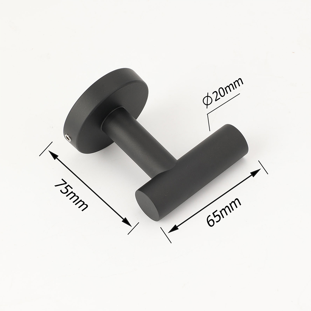 Matt Black Robe Hook Hanger Organizer Bathroom Wall Mounted Kit Stainless Steel — image 2