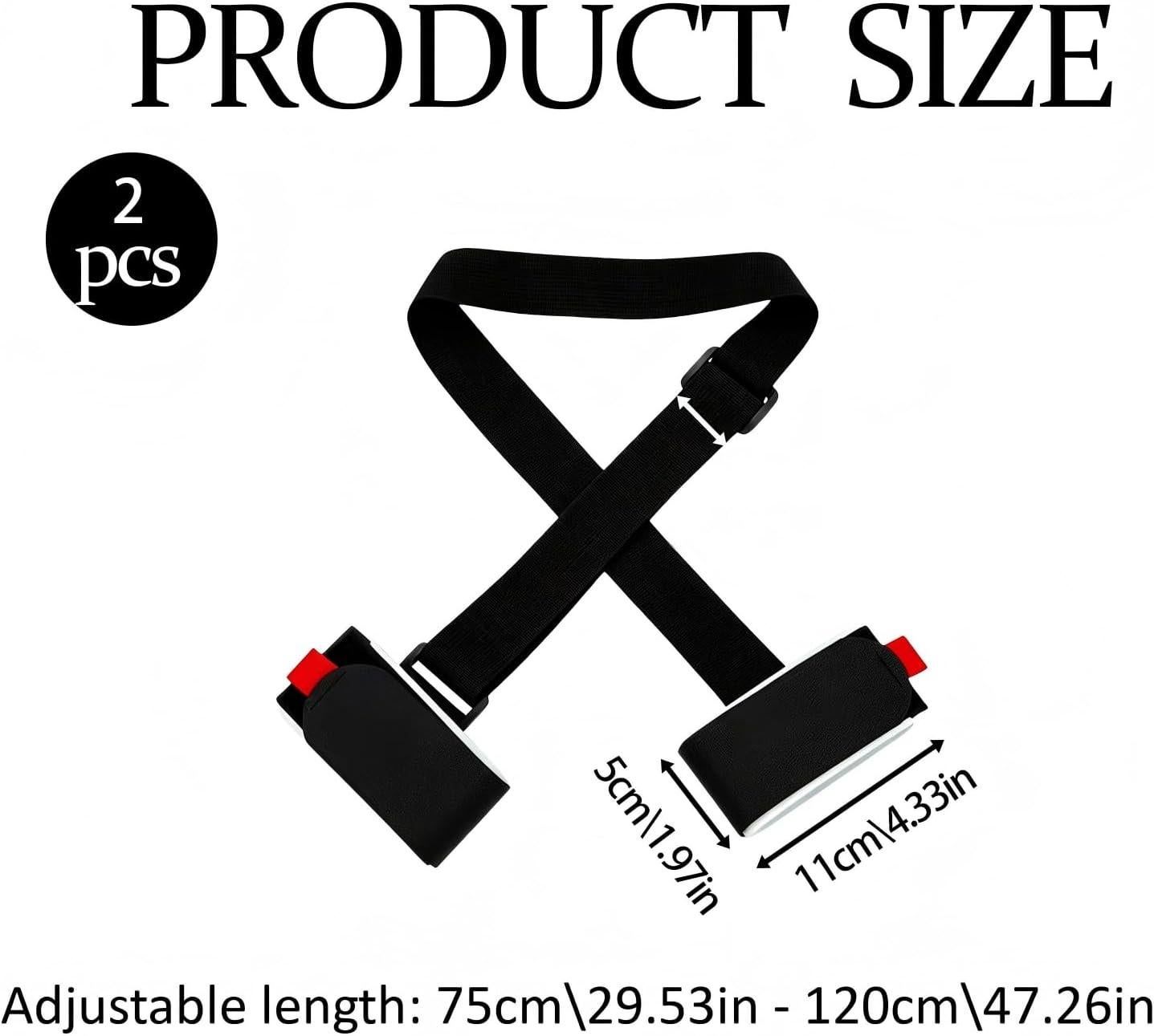 2-Pack Premium Ski and Pole Carrier Straps Adjustable and Cushioned Skiing Shoulder Straps with Hook Fasteners for Adults, Durable Nylon Ski and Snowboard — image 2